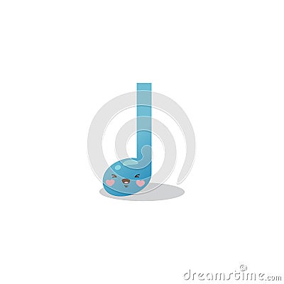 Cute funny music note character cute cartoon kawaii style vector illustration Vector Illustration