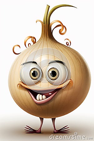 Mascot cartoon vector illustration Cute funny onion character isolated background Cartoon Illustration