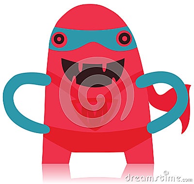 Cute Funny Superhero Monster Character Stock Photo