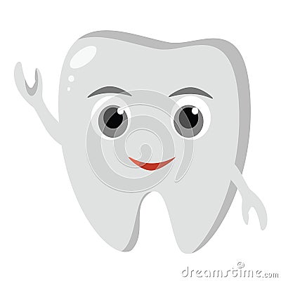 Cute funny tooth icon. Oral dental hygiene. Children teeth care. Vector illustration Vector Illustration