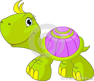 Cute funny turtle Vector Illustration