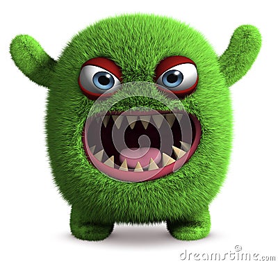 Cute furry monster Stock Photo