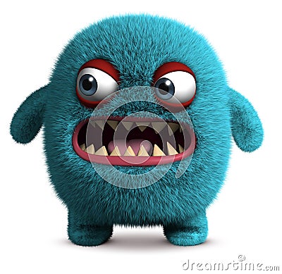 Cute furry monster Stock Photo