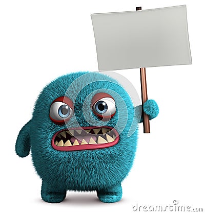 Cute furry monster Stock Photo