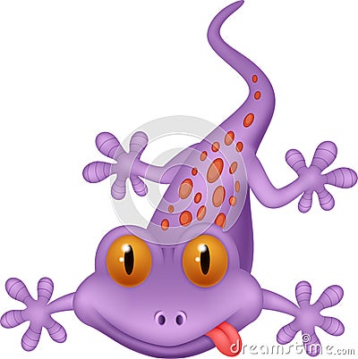 Cute gecko cartoon Vector Illustration