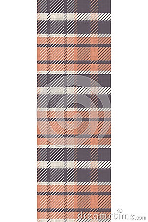Cute gender neutral tartan seemless vertical border pattern. Checkered scottish flannel print for celtic home decor. For Stock Photo