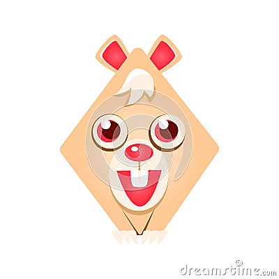 Cute geometric rabbit animal, colorful cartoon character vector Illustration Vector Illustration