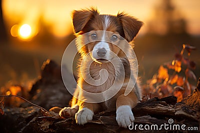 Cute german Shepherd puppy in nature, dog animal portrait, pets Stock Photo