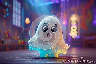 Cute ghost. Generate Ai Stock Photo