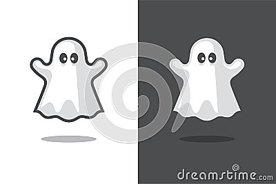 Cute ghost icon. Vector Illustration