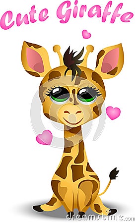 Cute giraffe baby Vector Illustration