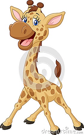 Cute giraffe cartoon Vector Illustration