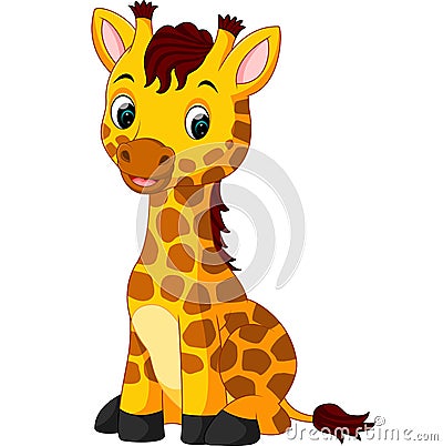 Cute giraffe cartoon Vector Illustration