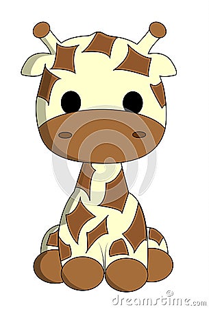 Cute giraffe cartoon Vector Illustration