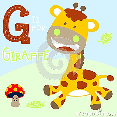 Cute giraffe cartoon Vector Illustration