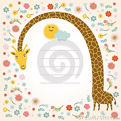 Cute giraffe Vector Illustration