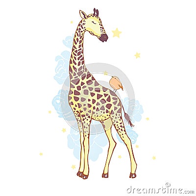cute giraffe isolated icon vector illustration design Vector Illustration