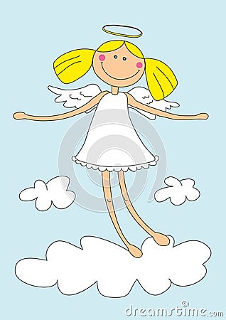 Cute girl angel Stock Photo