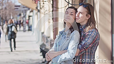 Cute Girl and Boy with Long Hair in Dark Glasses Kissing on the Street Stock Footage - Video of couple, adult: 72571686 Cute Girl and Boy with Long Hair in Dark Glasses Kissing on the Street Stock Footage - Video of couple, adult: 72571686