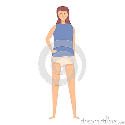 Cute girl diaper icon cartoon vector. Adult baby Vector Illustration