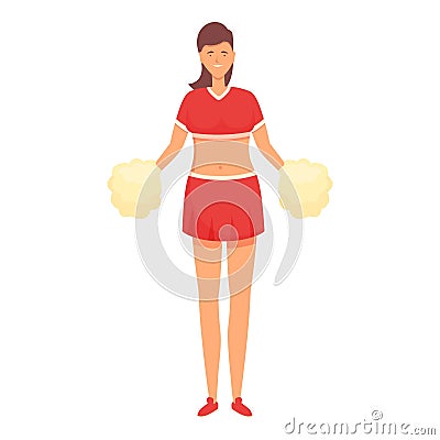 Cute girl icon cartoon vector. Pom cheer leader Vector Illustration