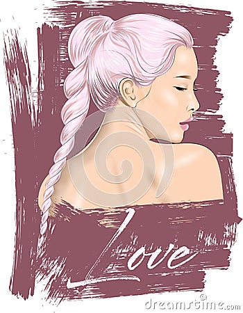 Cute girl illustration. Perfect for home decor such as posters, wall art, tote bag, t-shirt print, post card. Vector Illustration