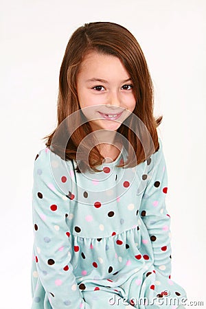 Cute girl polka dots Stock Photo