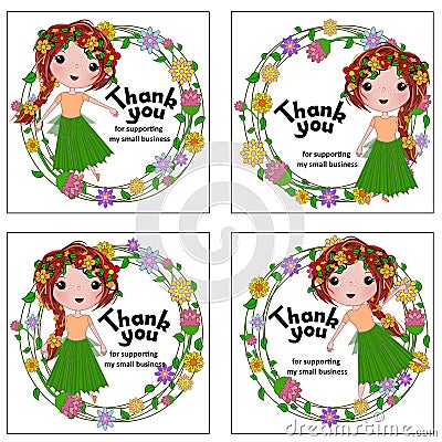 Thank you for supporting my small business Cartoon Illustration