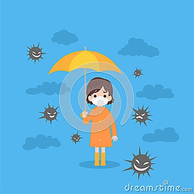 Rain sick Medical Health care concept Vector Illustration