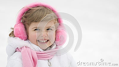 Cute girl winter portrait Stock Photo