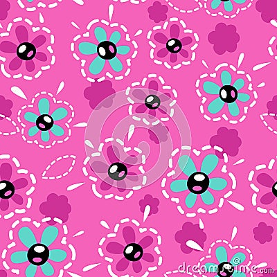 Cute girlish seamless pattern Stock Photo