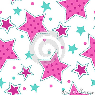 Cute girlish seamless pattern Stock Photo