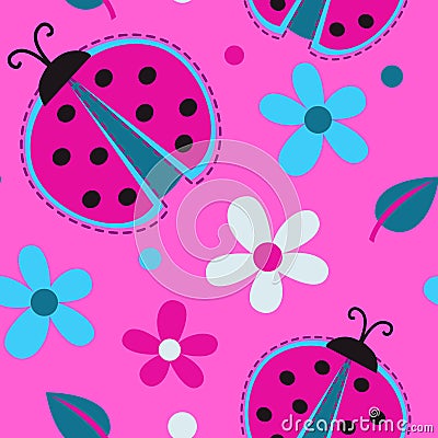 Cute girlish seamless pattern Stock Photo