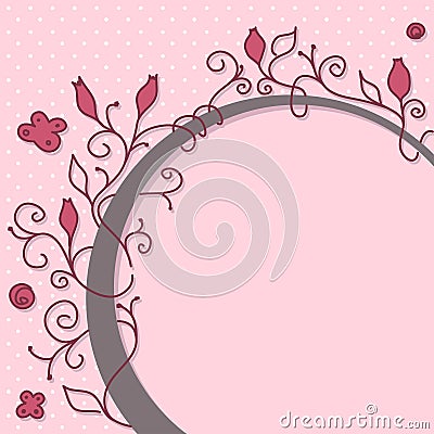 Cute girly frame Vector Illustration