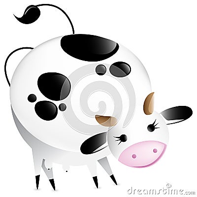 Cute glossy cow Vector Illustration