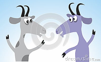 Cute goat cartoon. Vector Illustration