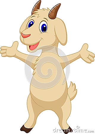 Cute goat cartoon Vector Illustration