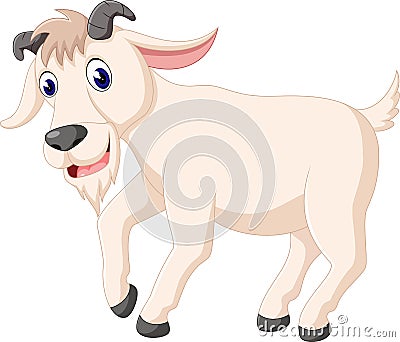 Cute goat cartoon Vector Illustration