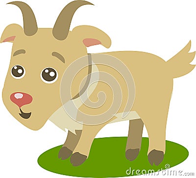 Cute Goat Cartoon Vector Illustration