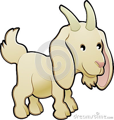 Cute Goat Farm Animal Vector Vector Illustration