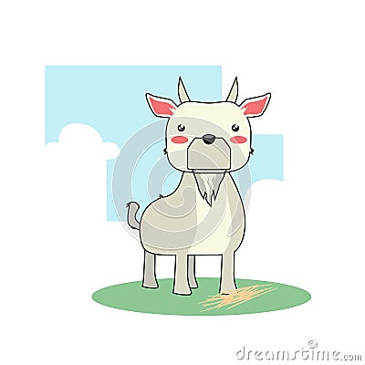 Cute Goat Vector Illustration