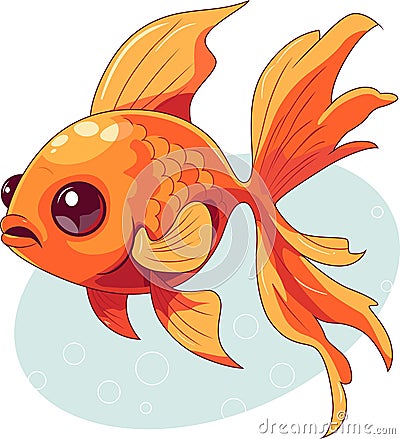 Cute Goldfish Cartoon Vector Illustration