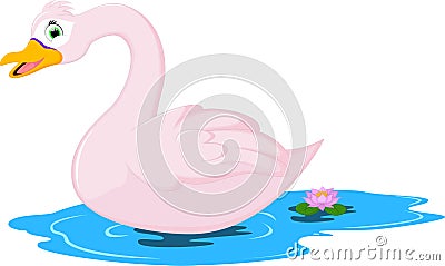 Cute goose cartoon posing Stock Photo