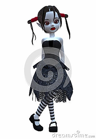 Cute goth fairy doll Stock Photo