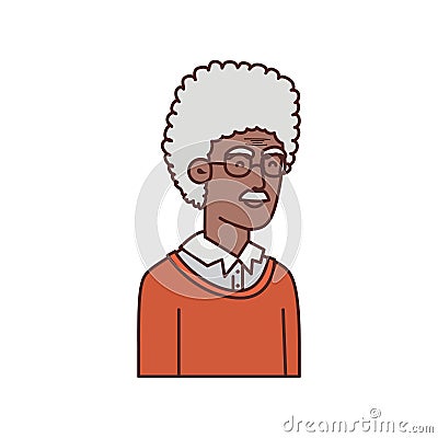 Cute grandfather avatar character Vector Illustration