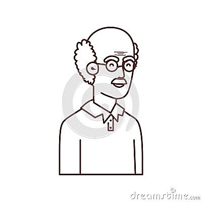 Cute grandfather avatar character vector Vector Illustration