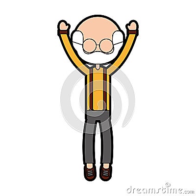 Cute grandfather avatar character Vector Illustration