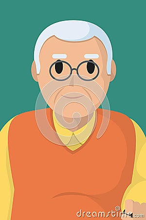 Cute grandfather profile Vector Illustration