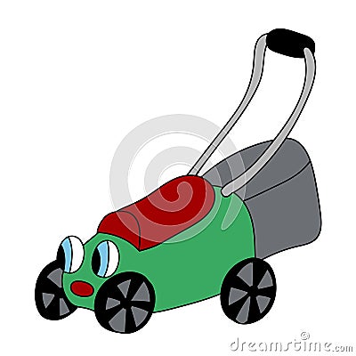 Cute grass-cutter. Isolated stock vector illustration Vector Illustration