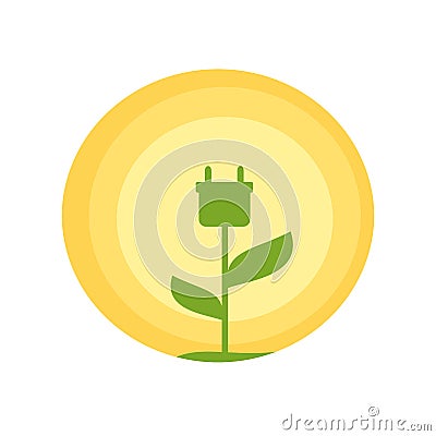 Cute green energy logo illustration Vector Illustration